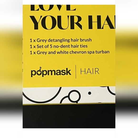 Popmask Ultimate Hair Set Detangling Hair Brush Turban Ties - Picture 2 of 5
